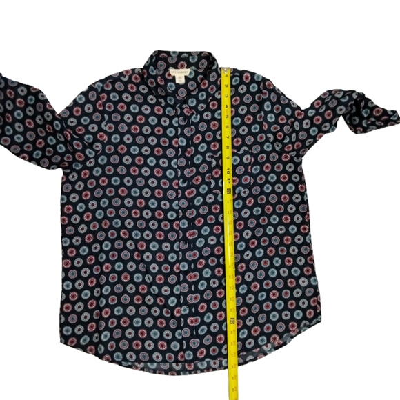 Artisan NY Blue Medallion Print Long Sleeve Button Down Shirt size XL - Picture 7 of 16